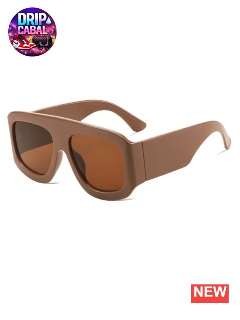 Oversized Square Sunglasses UV400 Protection Trendy Wide Fashion Shades